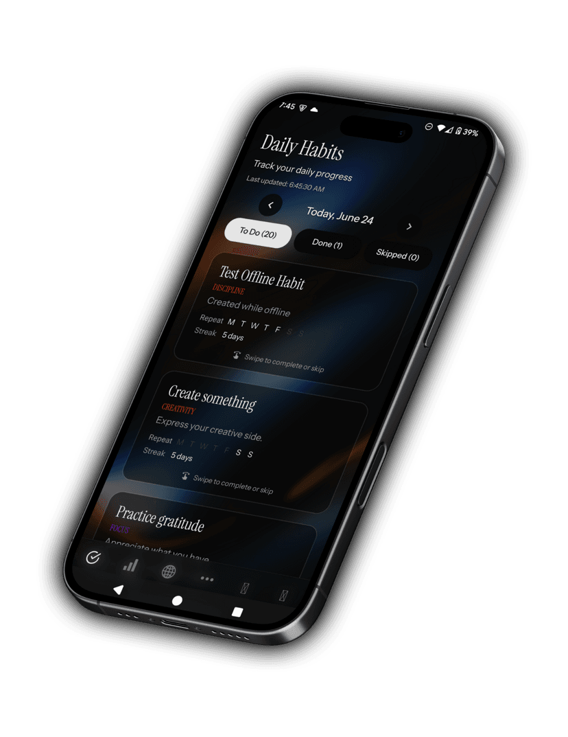 Daily Habits App Mockup