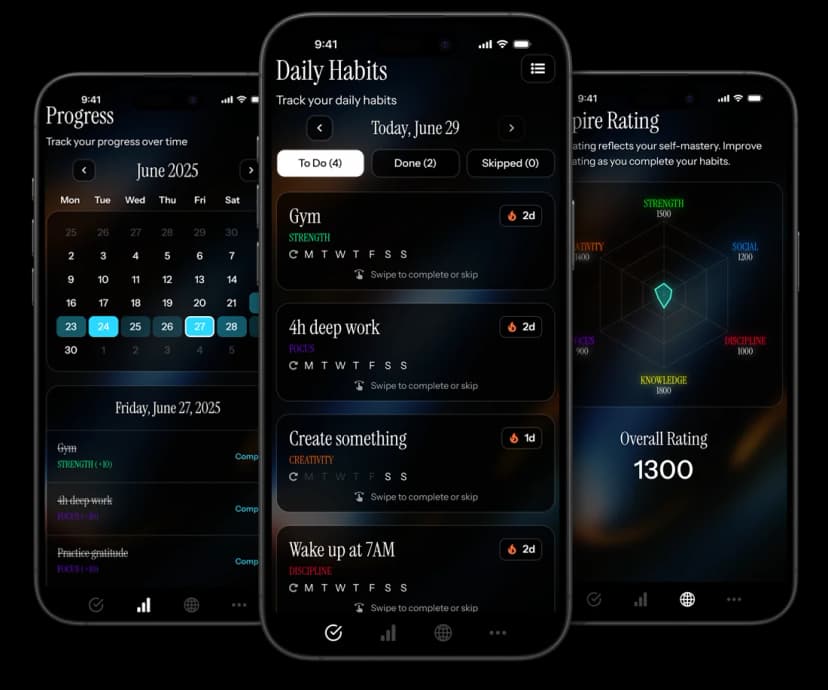 Daily Habits App Mockup